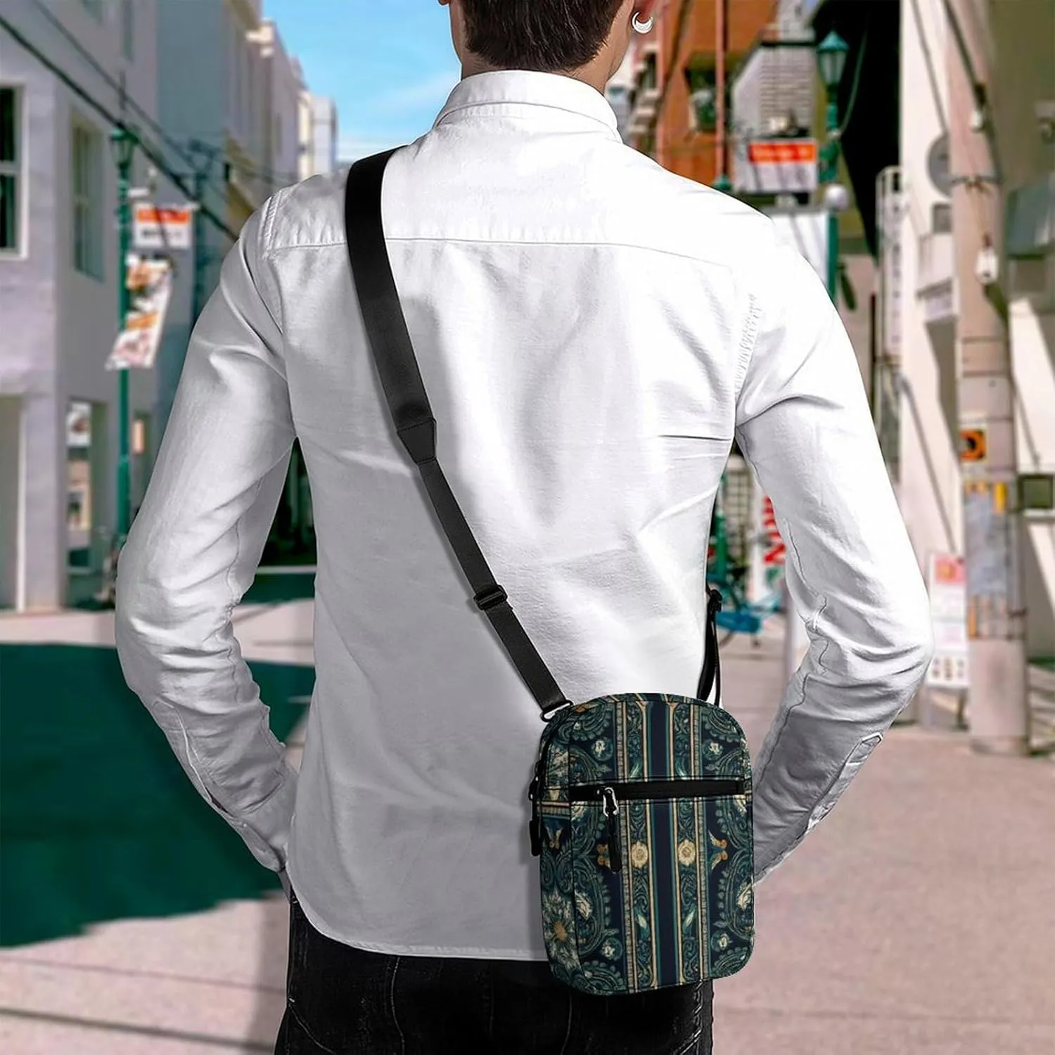 Womens Travel Crossbody Bag, Mini Shoulder Handbag Adjustable Zipper Small Pouch Cell Phone Purse