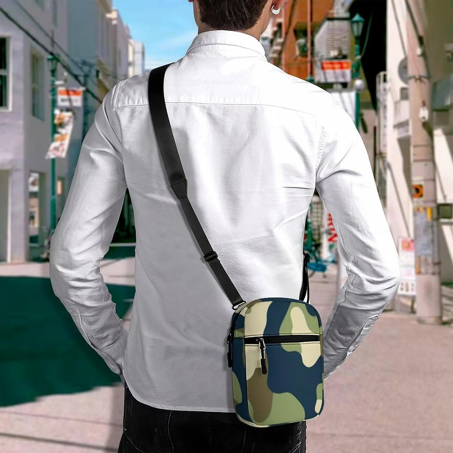 Womens Travel Crossbody Bag, Mini Shoulder Handbag Adjustable Zipper Small Pouch Cell Phone Purse