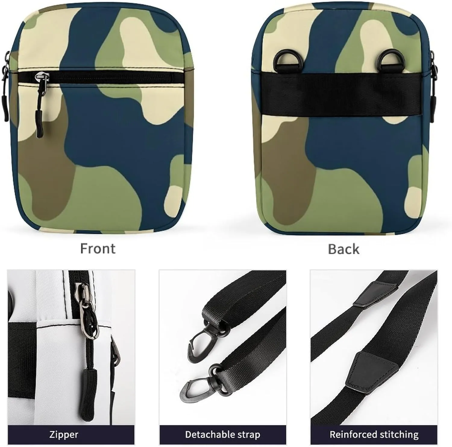 Womens Travel Crossbody Bag, Mini Shoulder Handbag Adjustable Zipper Small Pouch Cell Phone Purse