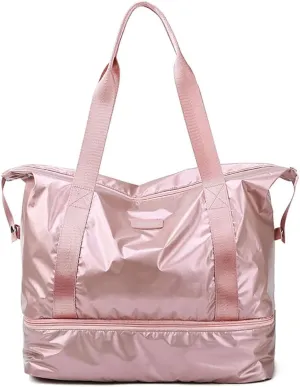 Womens Travel Weekender Bag Duffle Bag Overnight Bag with Shoe Compartment Carry-on Bag Sports Tote Gym Bag (Pink)