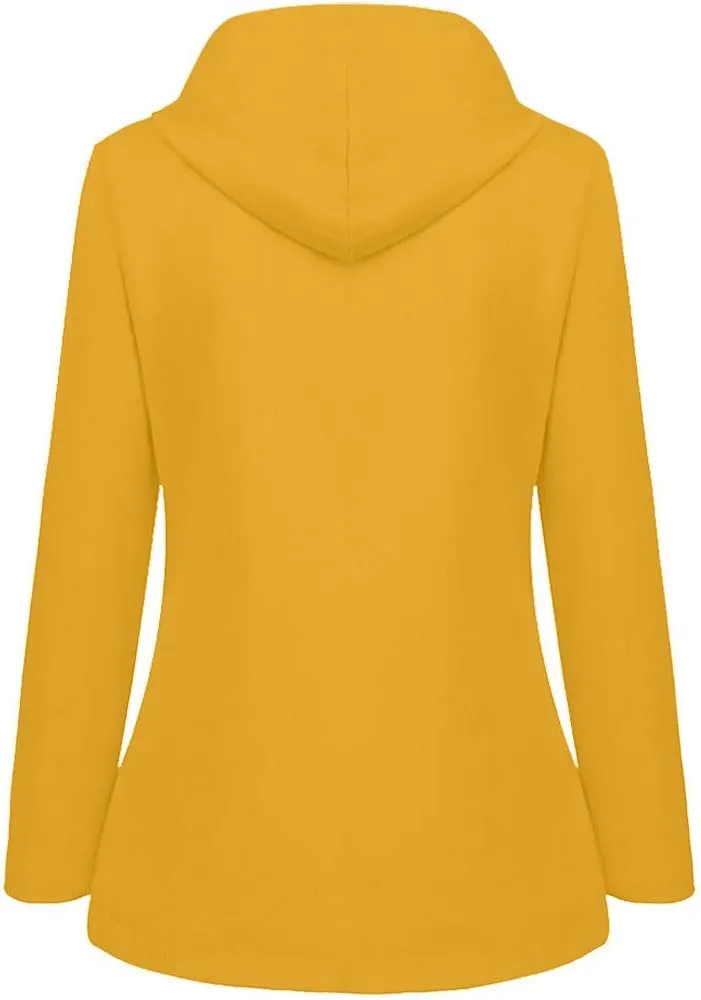 Women's Waterproof Rain Jacket Long Sleeve Lightweight Hooded Raincoat for Hiking Travel Outdoor Windbreaker Outerwear
