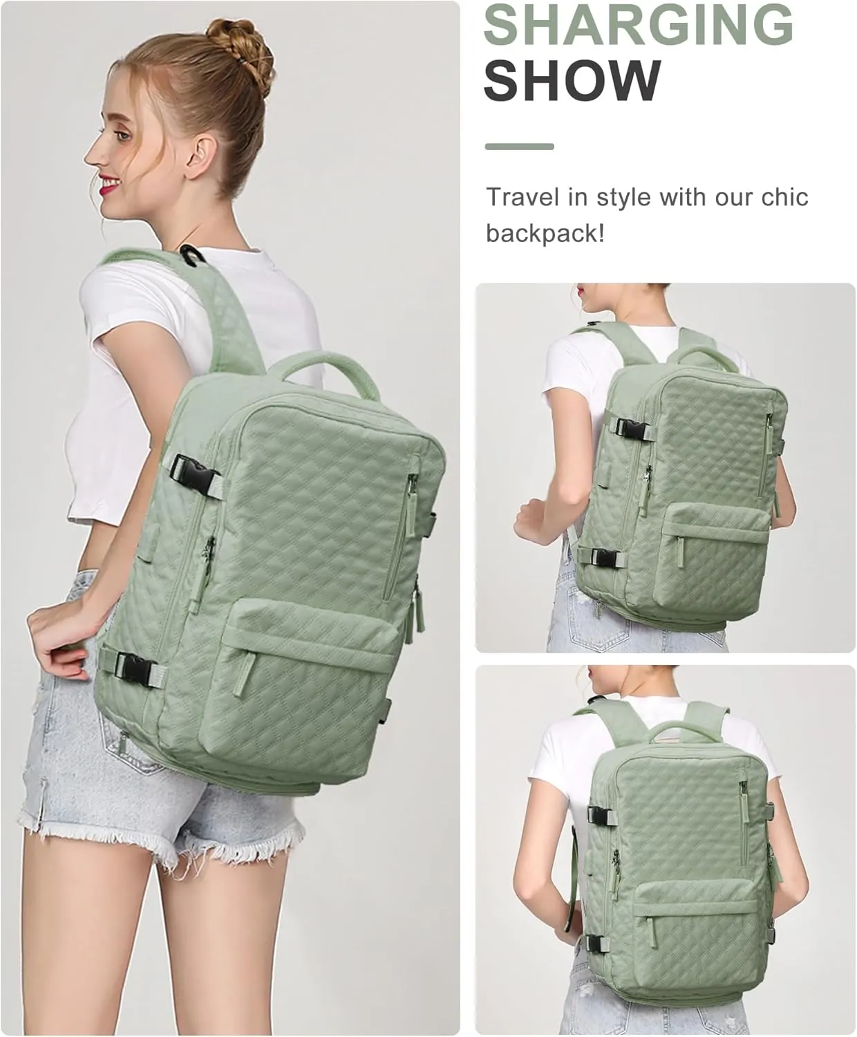 WONHOX Large Travel Backpack Carry on Flight Approved Laptop Work Business Backpack for Women Men Mochila de Viaje