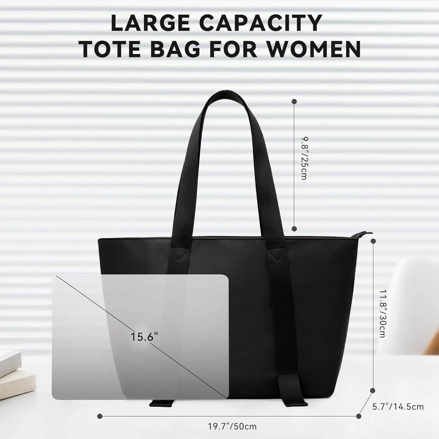 Work Tote Bag for Women Zipper Large Purse Everyday Shoulder Hobo Handbags Shopping Casual Laptop
