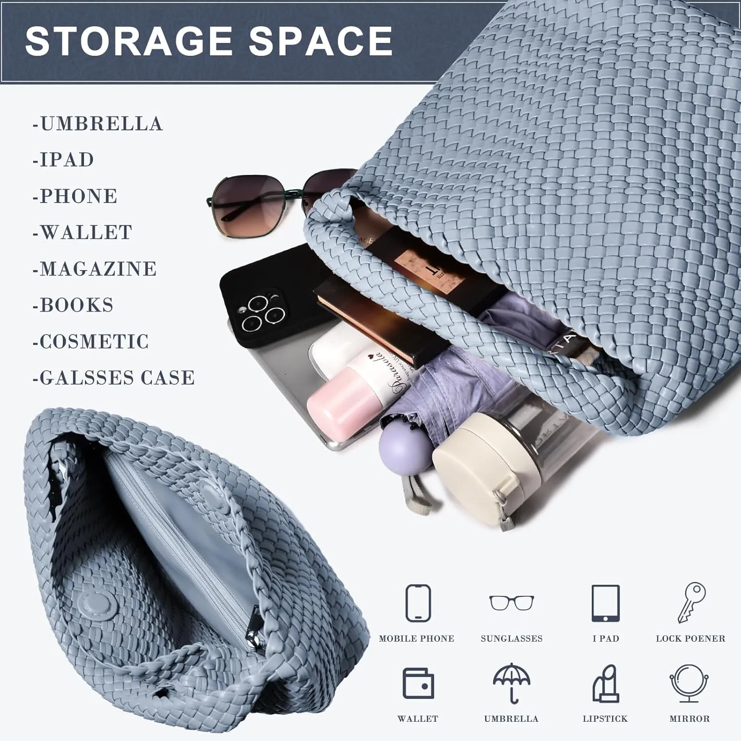 Woven Bag Purses and Handbags Woven Vegan Leather Tote Shoulder Top-Handle Bag With Purses for Women