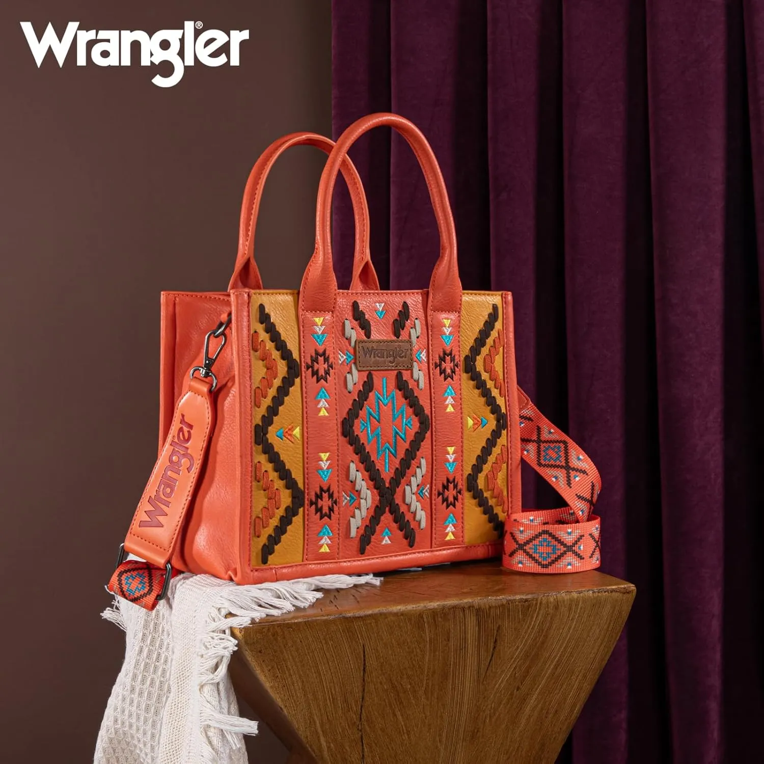 Wrangler Aztec Tote Bag for Women Western Top Handle Handbags and Purses