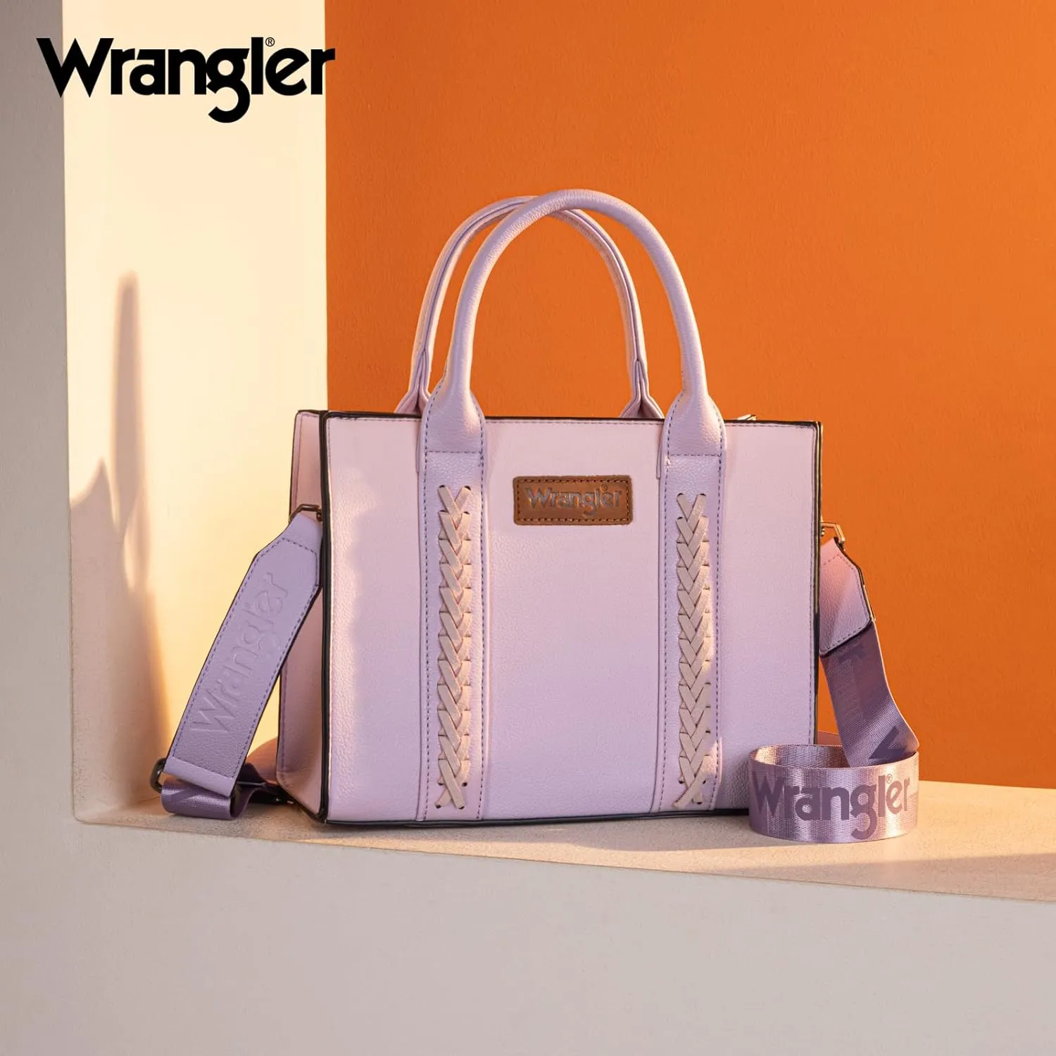 Wrangler Medium Tote Bag for Women Designer Satchel Handbags Top-handle Purses with Strap