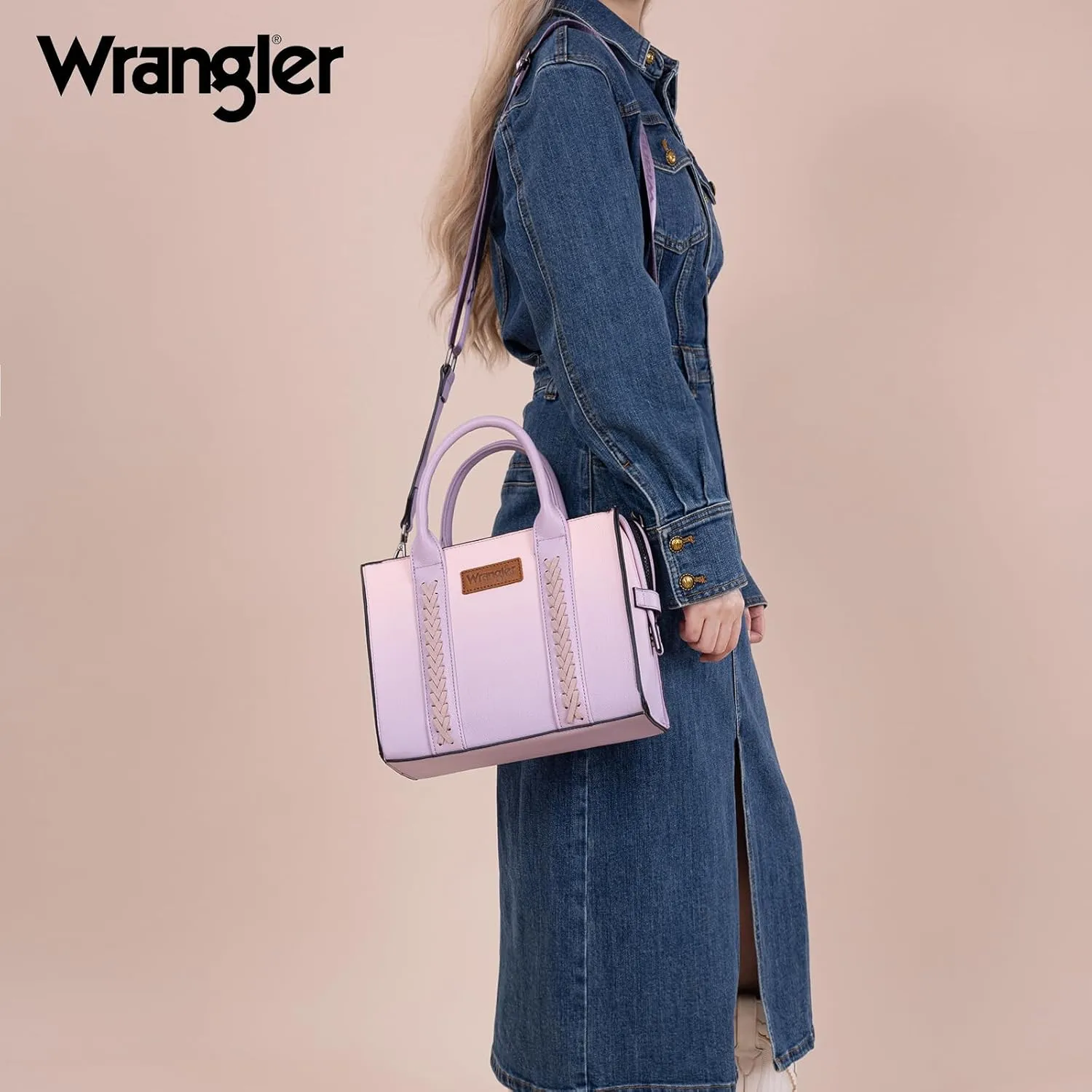 Wrangler Medium Tote Bag for Women Designer Satchel Handbags Top-handle Purses with Strap