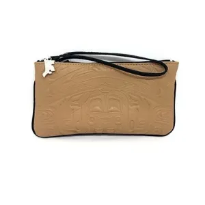 WRISTLET - EMBOSSED BEAR BOX DESIGN - SADDLE LEATHER