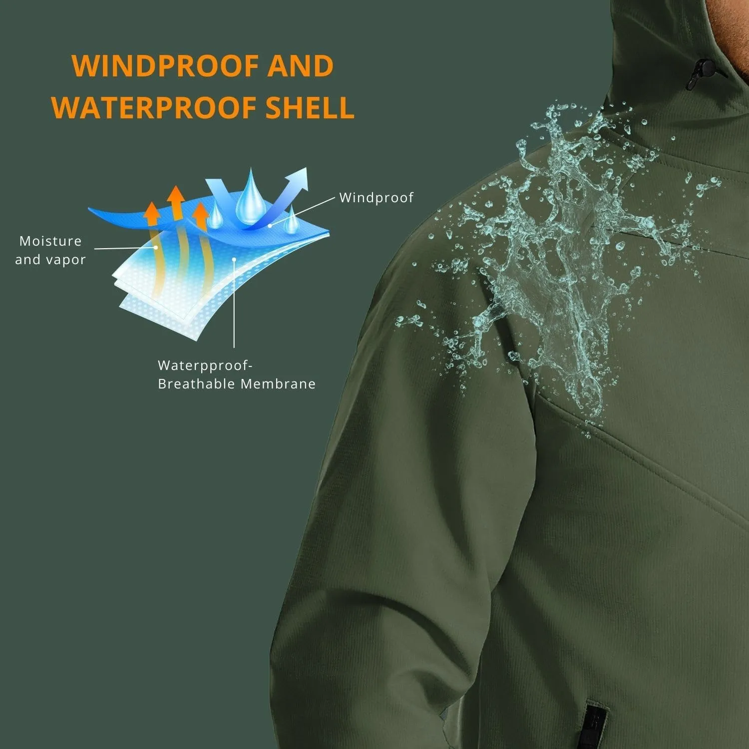 Wulibike Winter Cycling Jackets for Men Waterproof Running Jacket Men Hiking Jacket windproof Unisex Cold Weather Gear