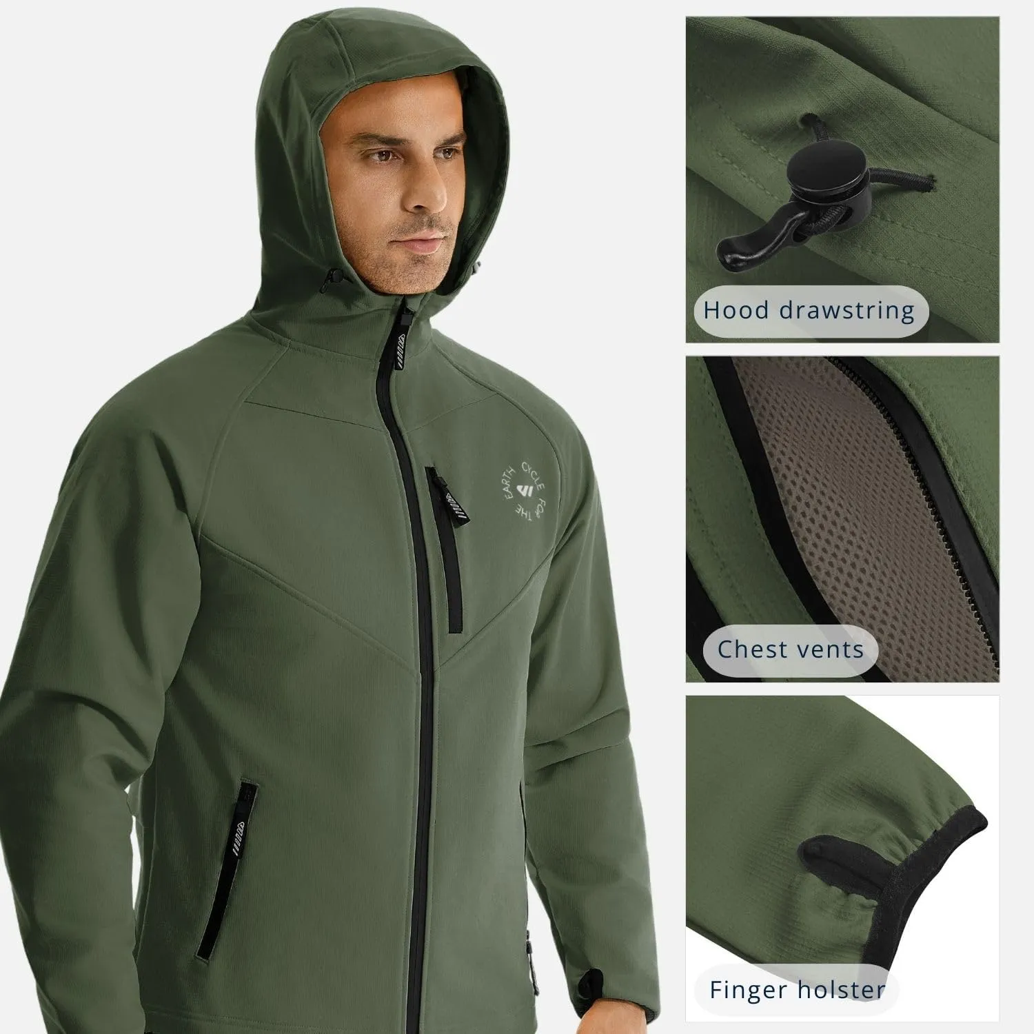 Wulibike Winter Cycling Jackets for Men Waterproof Running Jacket Men Hiking Jacket windproof Unisex Cold Weather Gear