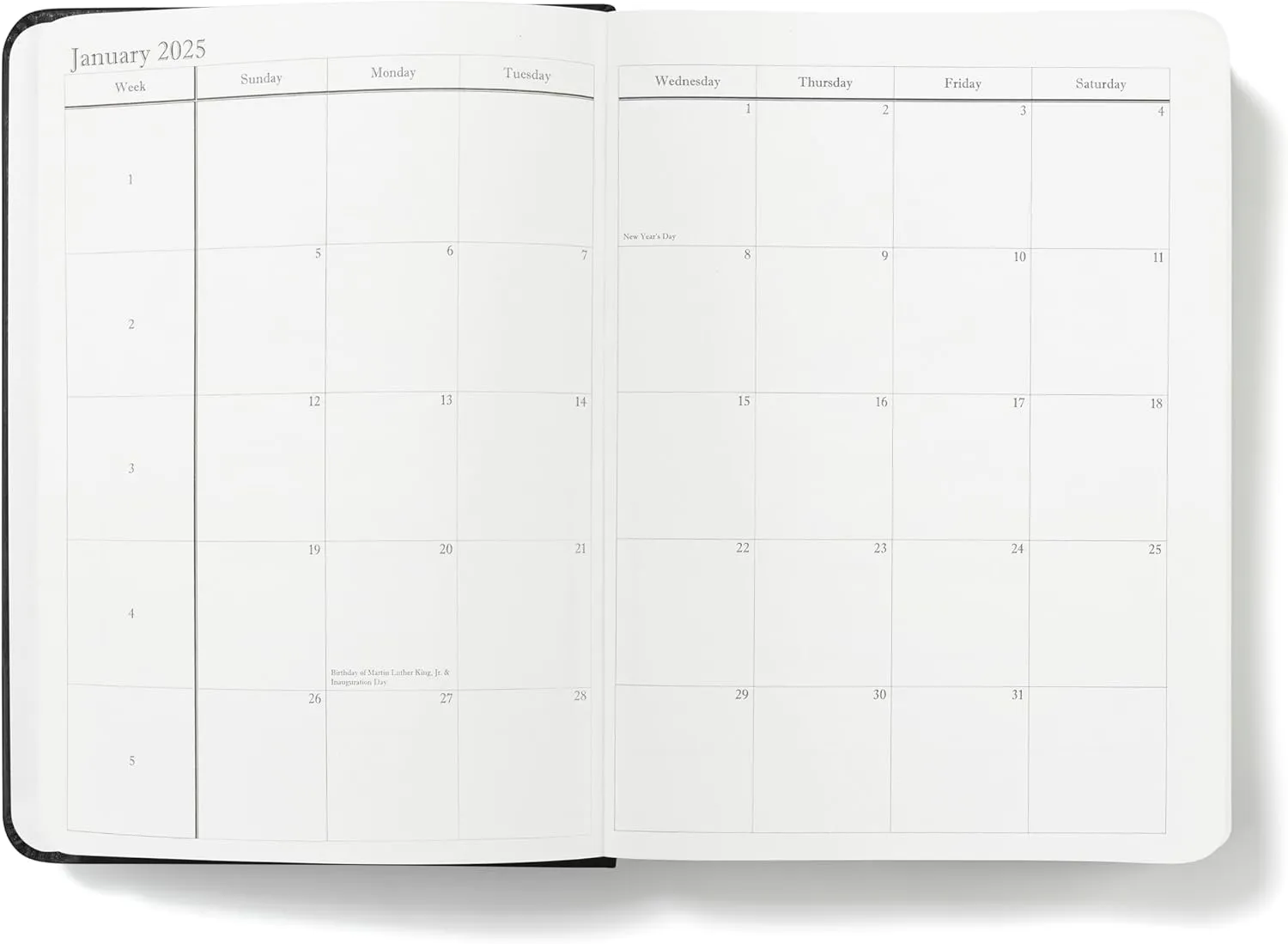 Wykeham's Executive 2025 Daily Journal Planner (Black, 6"×4.5")
