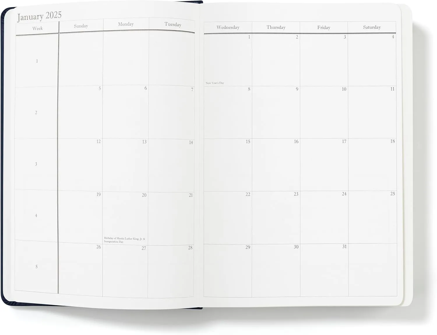 Wykeham's Executive 2025 Daily Journal Planner – Customization Available (Royal Blue, 8.5"×5.5")