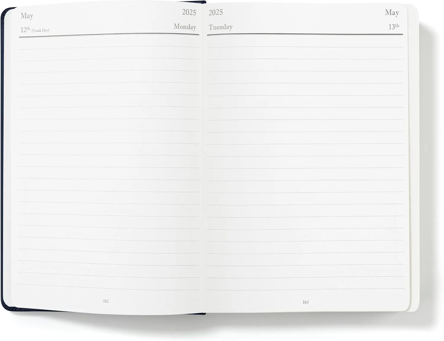 Wykeham's Executive 2025 Daily Journal Planner – Customization Available (Royal Blue, 8.5"×5.5")