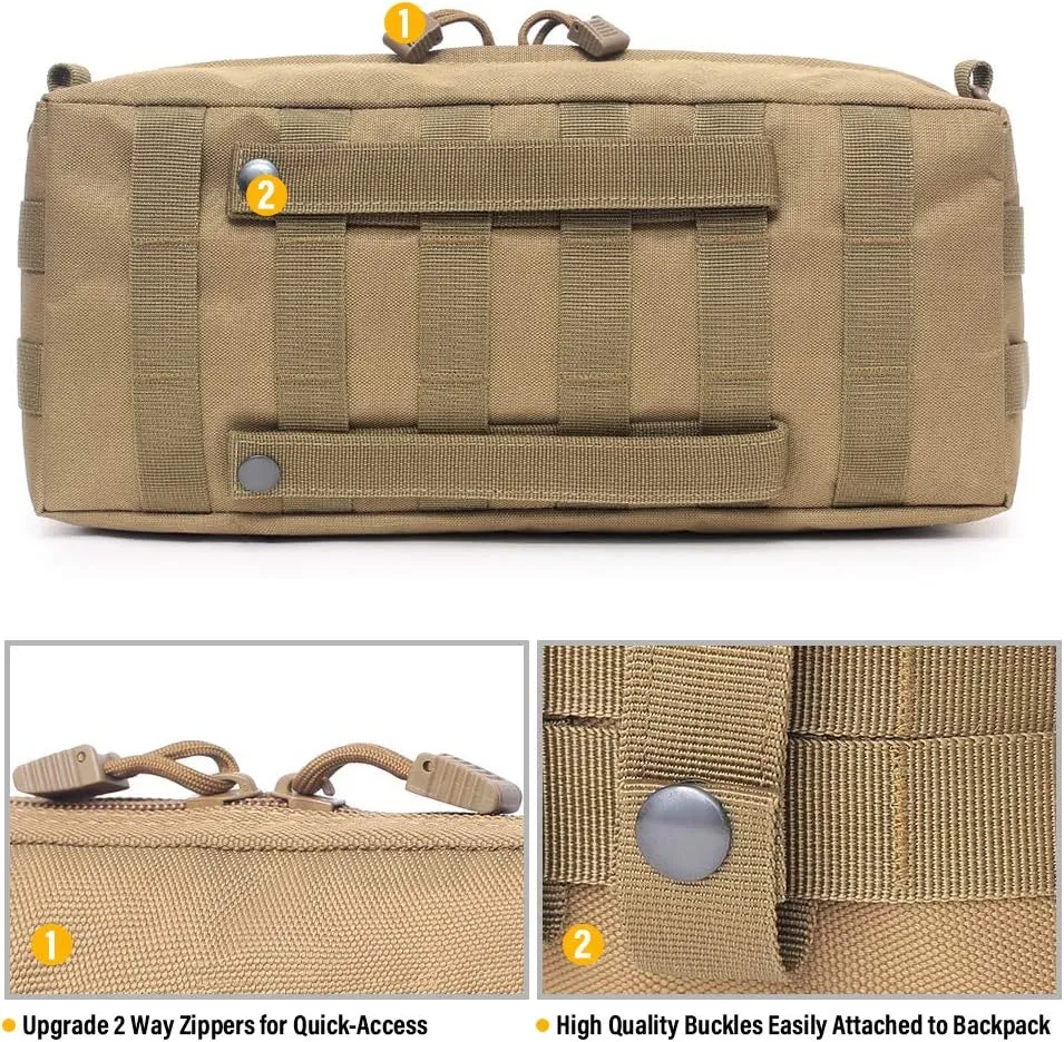 WYNEX Tactical Increment Molle Pouch, Vertical EDC Utility Pouches Sling Bag Military Multi-Purpose Large Capacity with Shoulder Strap Modular Design