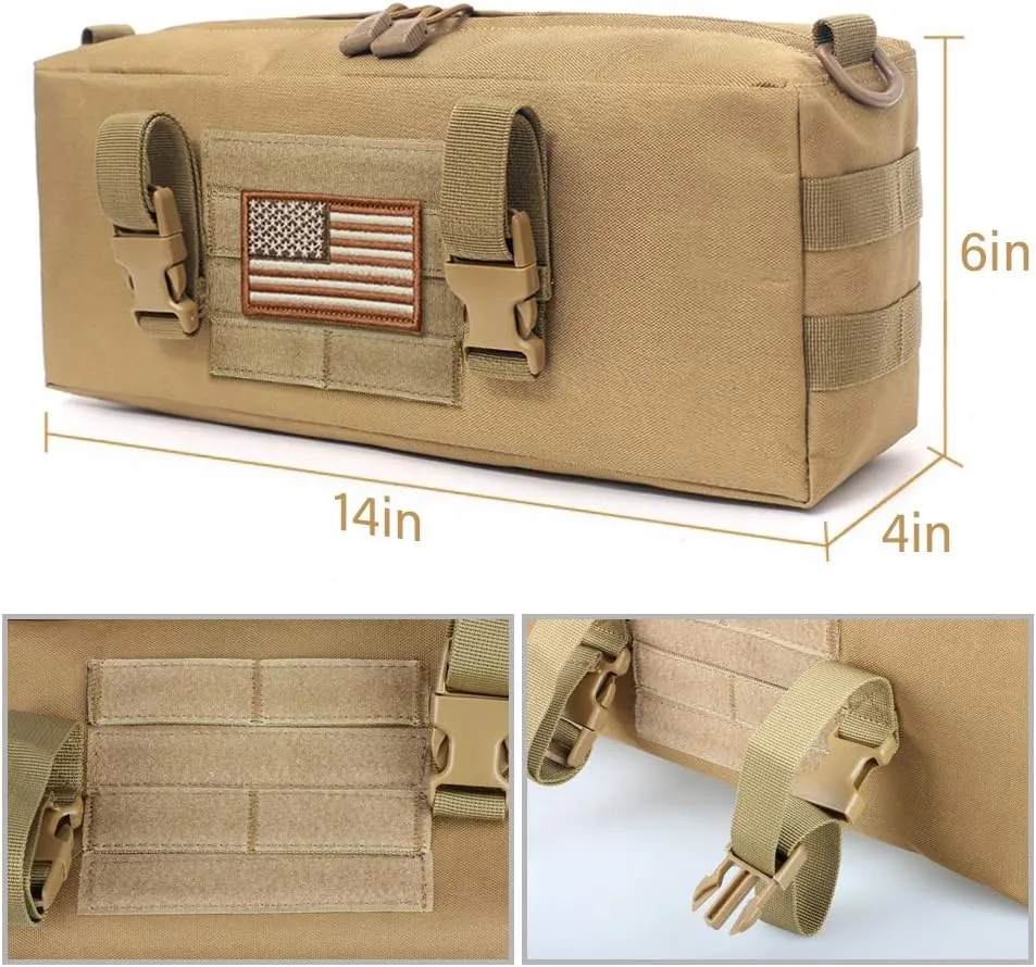 WYNEX Tactical Increment Molle Pouch, Vertical EDC Utility Pouches Sling Bag Military Multi-Purpose Large Capacity with Shoulder Strap Modular Design
