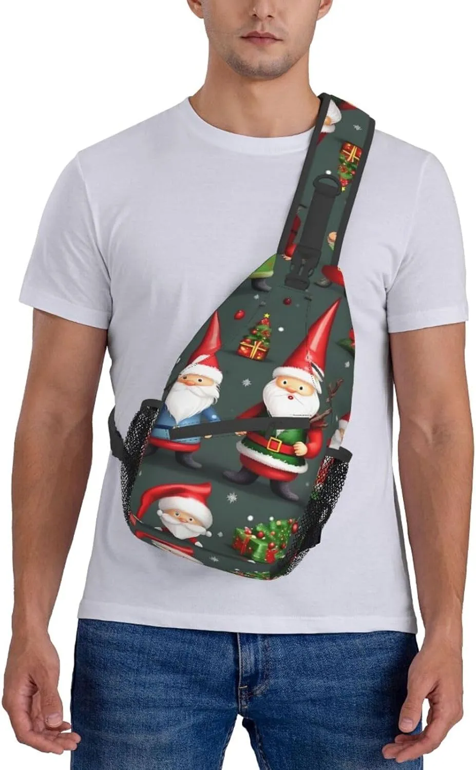 Xmas Funny Gnomes High Storage Capacity Chest Bag Diagonally Sling Backpack Crossbody Shoulder Bag For Men Women