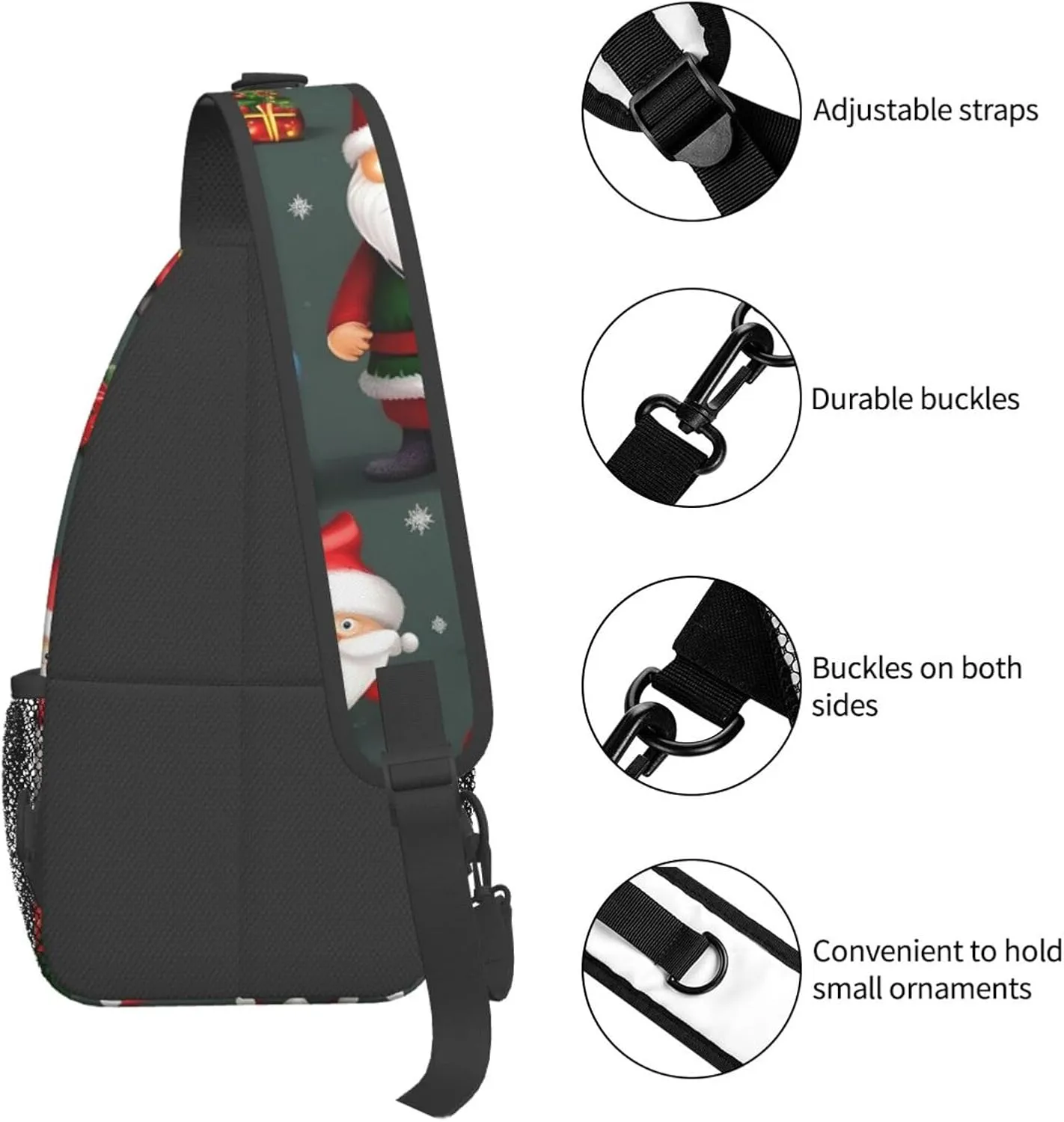 Xmas Funny Gnomes High Storage Capacity Chest Bag Diagonally Sling Backpack Crossbody Shoulder Bag For Men Women