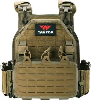 YAKEDA Tactical Outdoor Vest for Men /1000D Nylon Quick Release Laser-Cutting Modular Lightweight Vest
