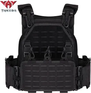 YAKEDA Tactical Outdoor Vest for Men /1000D Nylon Quick Release Laser-Cutting Modular Lightweight Vest