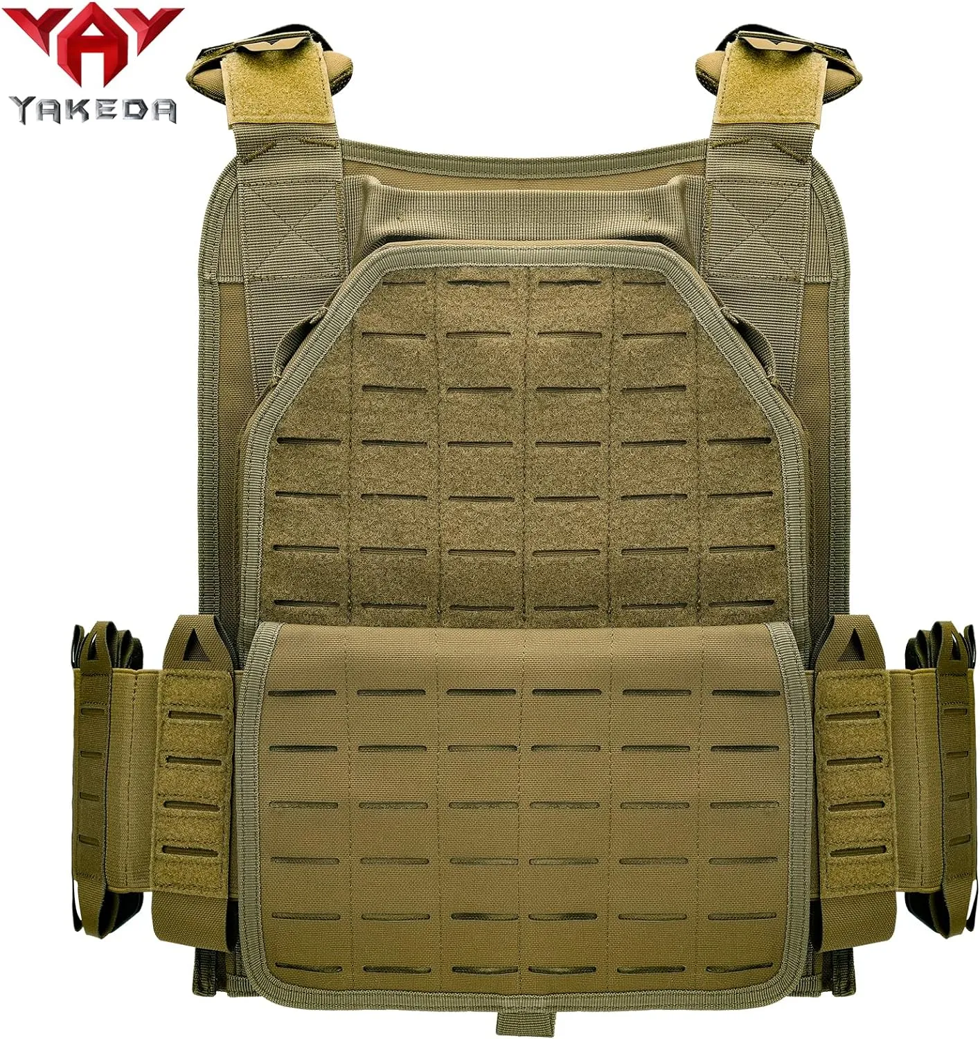 YAKEDA Tactical Outdoor Vest for Men /1000D Nylon Quick Release Laser-Cutting Modular Lightweight Vest