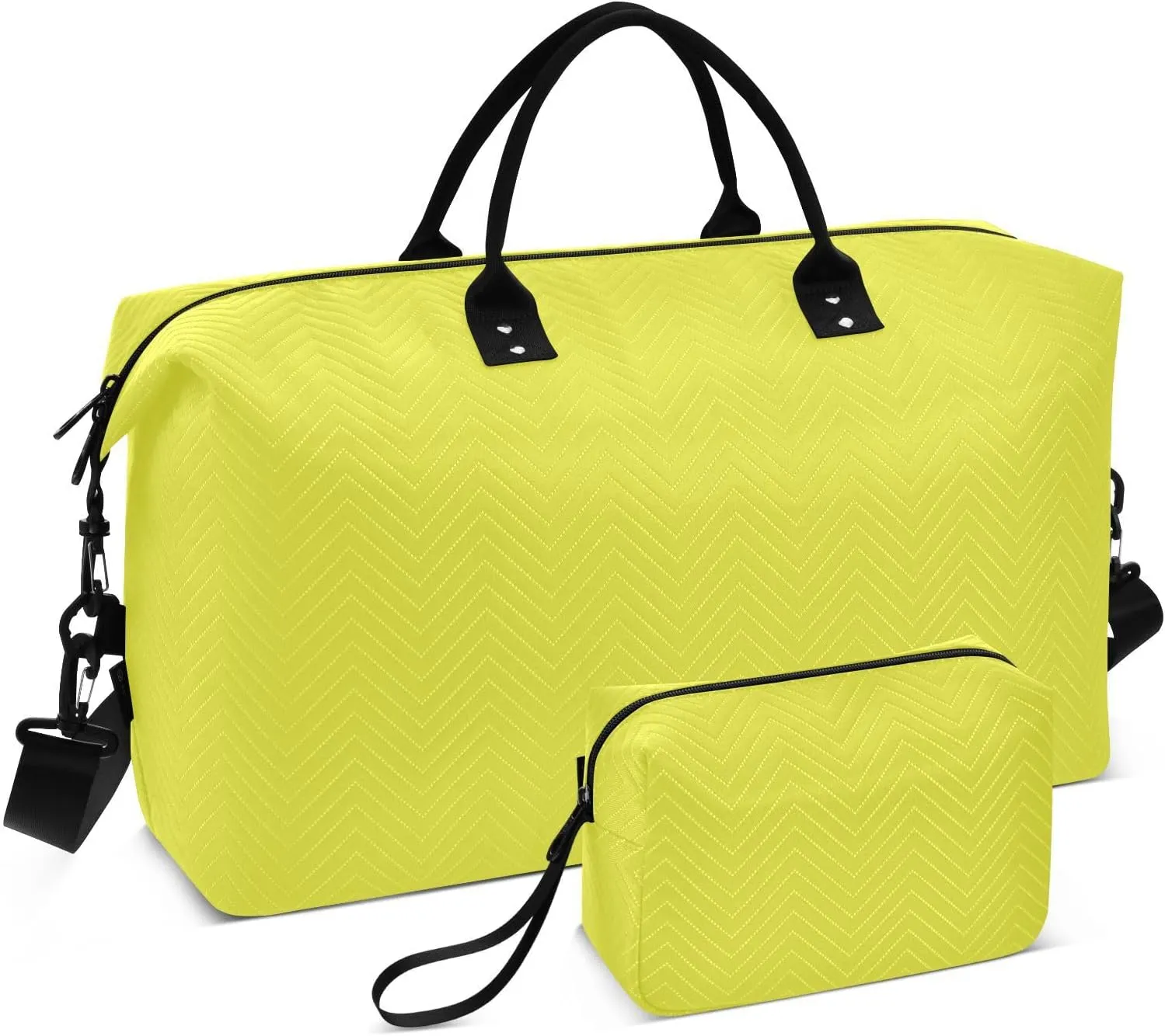 Yellow Travel Duffle Bag Duffel Bags Tote Gym Bag Weekender Bag Carry On Duffel Bags with Toiletry Bag Overnight Luggage Bag for Airplanes Women Men Yoga Sports Trip Adults