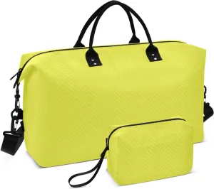 Yellow Travel Duffle Bag Duffel Bags Tote Gym Bag Weekender Bag Carry On Duffel Bags with Toiletry Bag Overnight Luggage Bag for Airplanes Women Men Yoga Sports Trip Adults