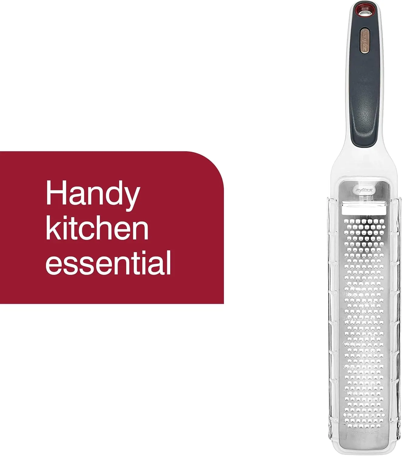 Zyliss SmoothGlide Rasp Grater - Fine Grater for Chocolate, Ginger, Nutmeg and Hard Cheeses - Micro Citrus Zester for Lemons, Lime and Oranges - White